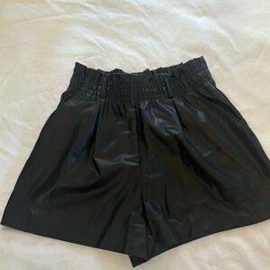 Zara high waisted leather shorts
